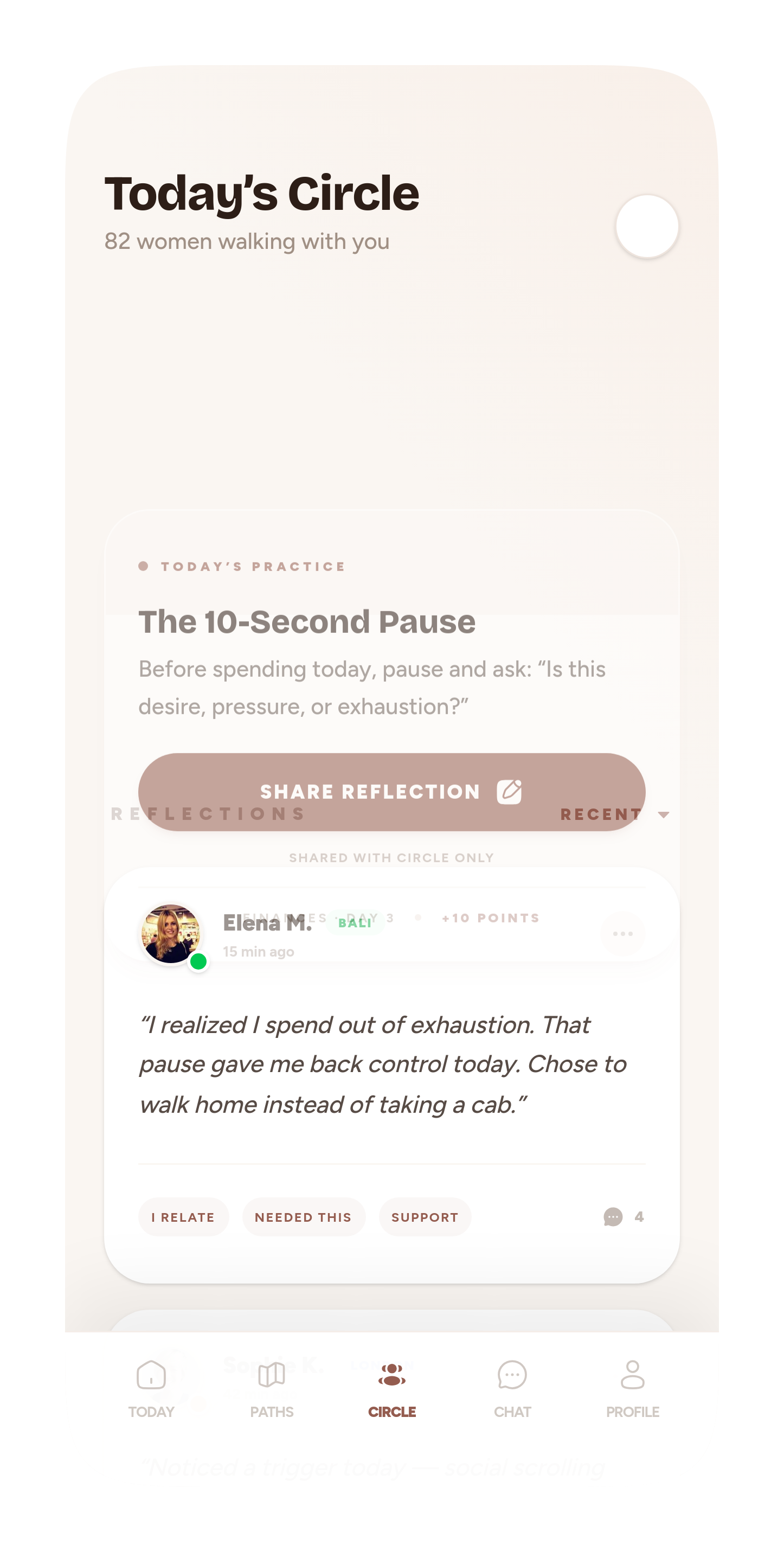 Elara Circle — a community of shared anonymous reflections
