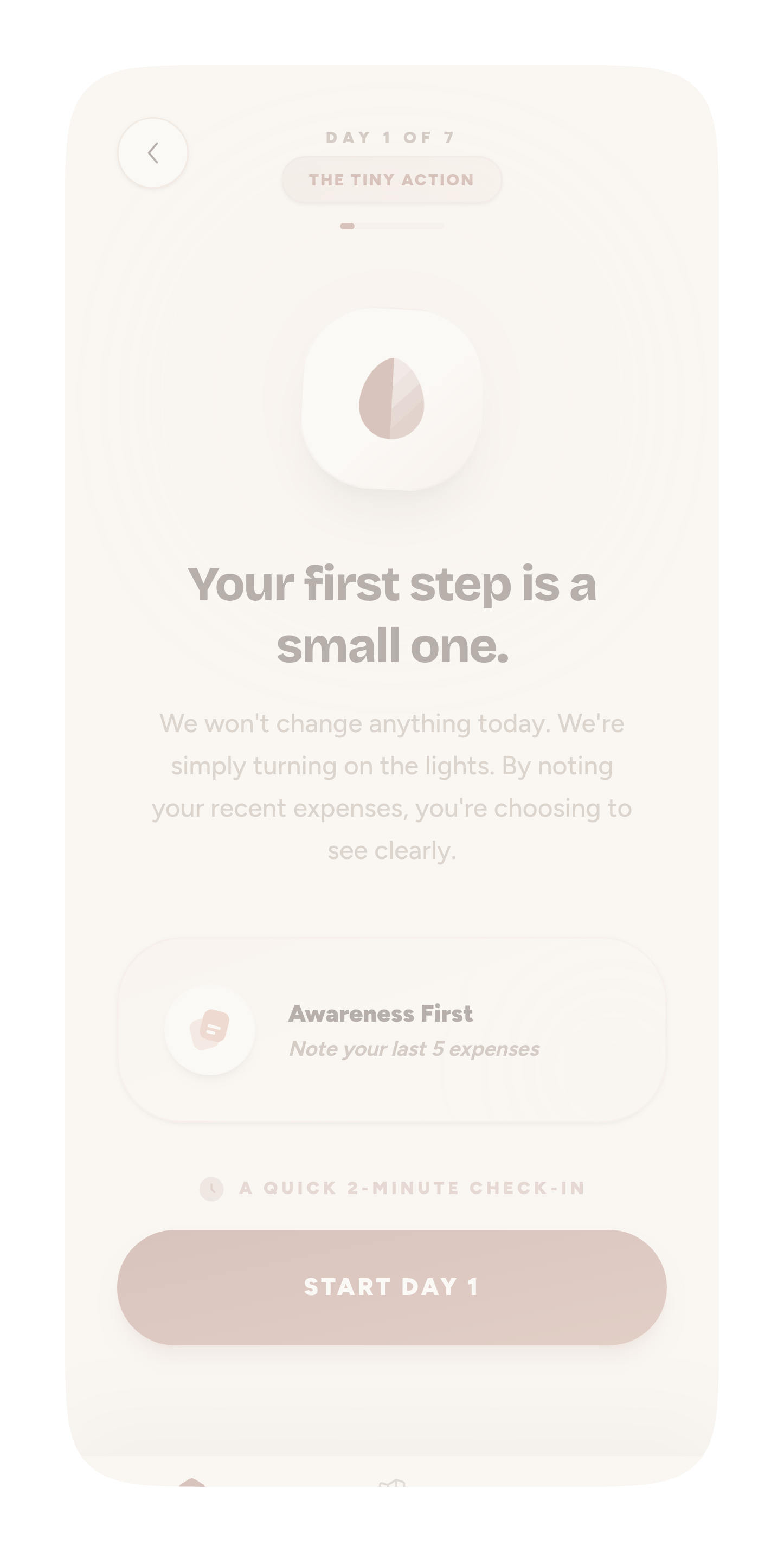 Day 1 of a guided Path — the first daily reflection