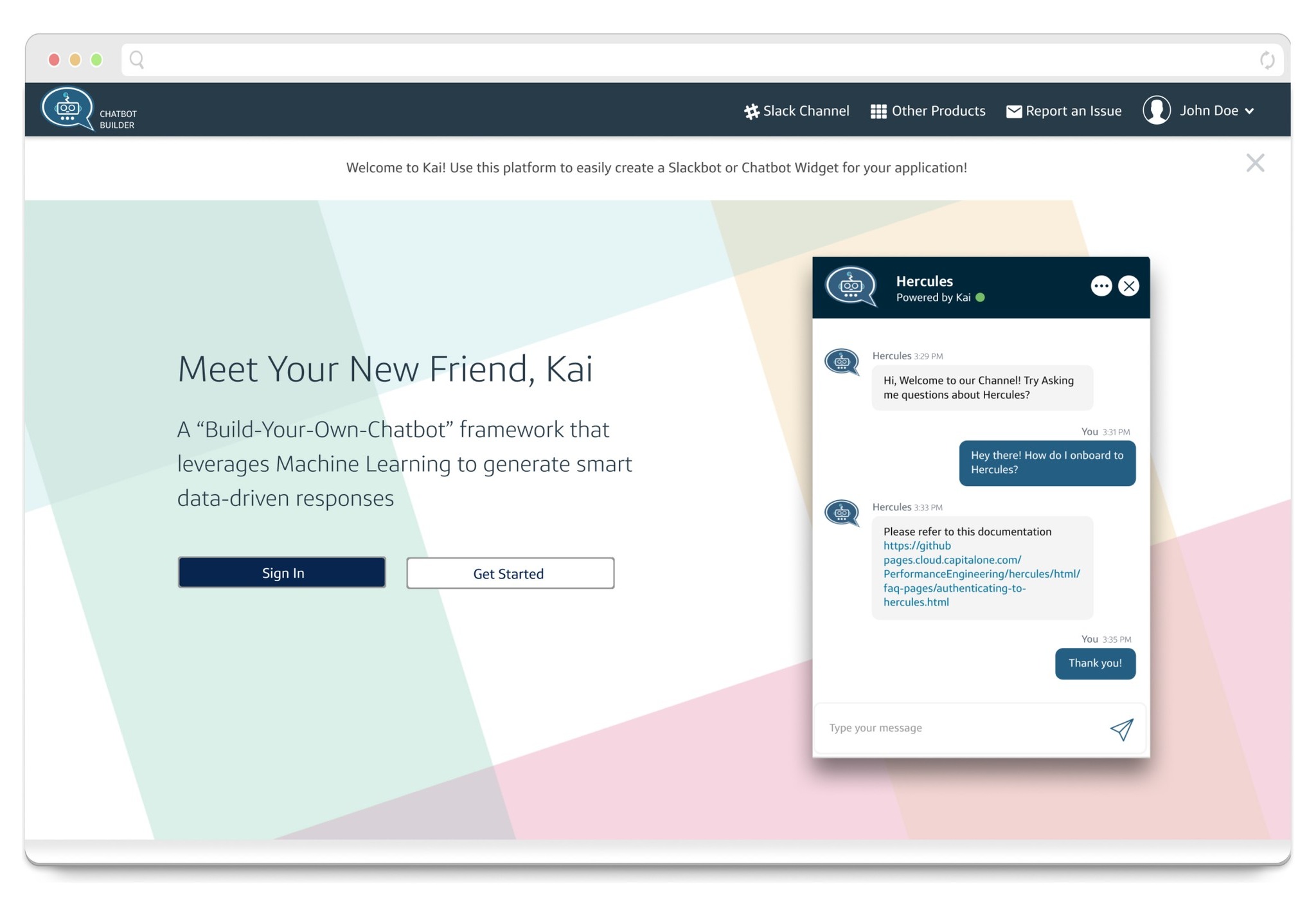 Kai internal AI support chatbot