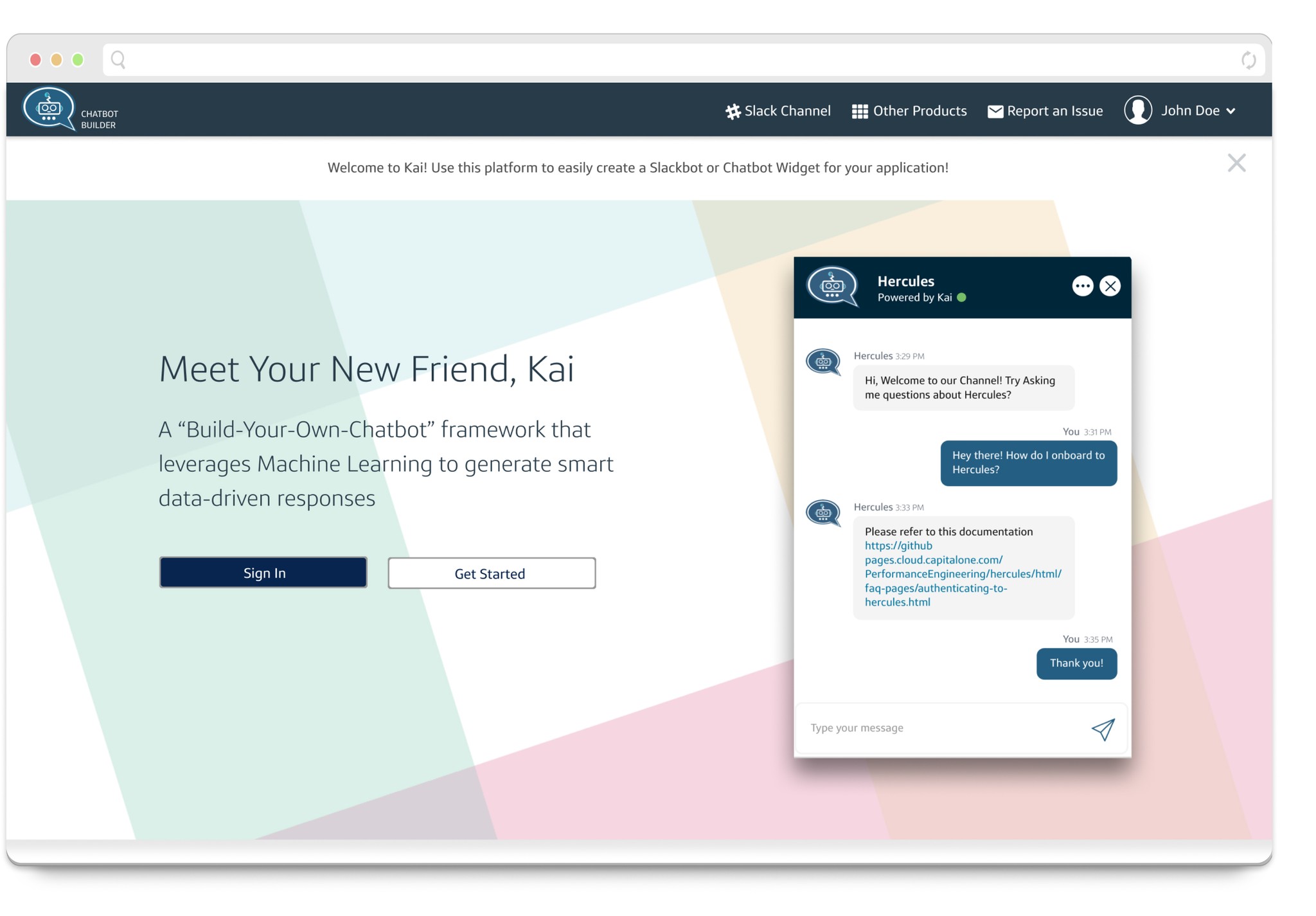 Kai internal AI support chatbot